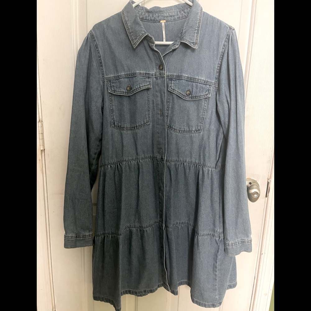 Free People Nicole Denim Shirt Dress